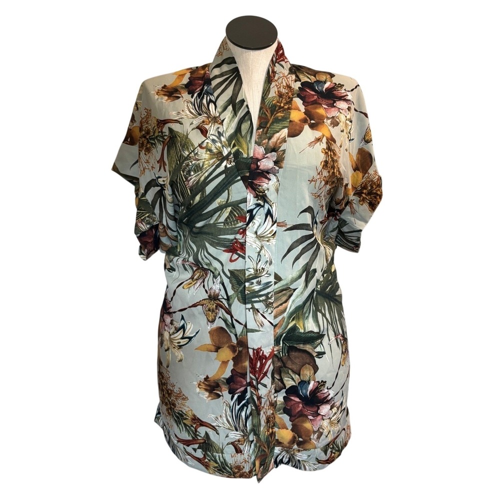 Dress‎ Forum Womens Tropical Floral Vacation Dress Size  Large Sage Green